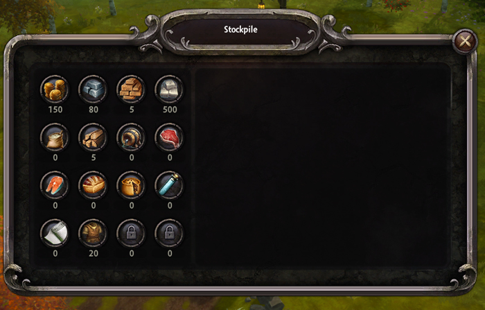 Stockpile Dialog